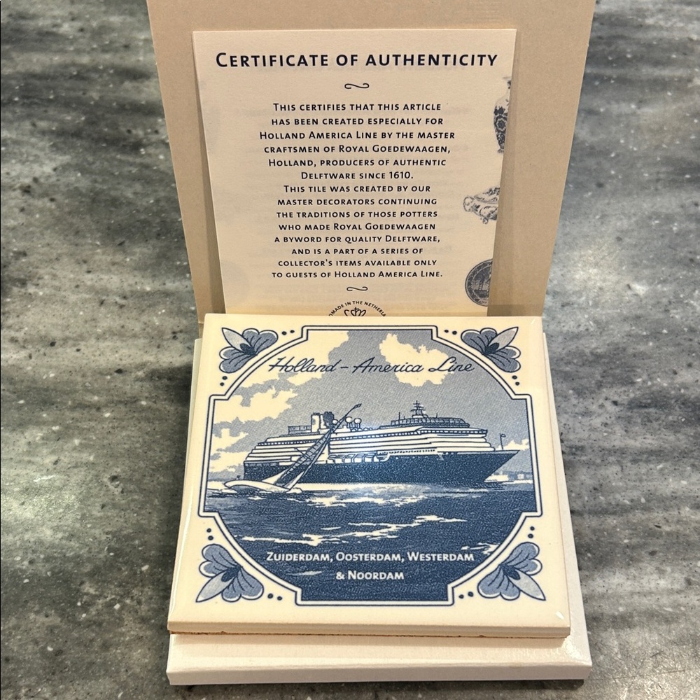 Holland America Line Nautical Coaster - Blue and Cream